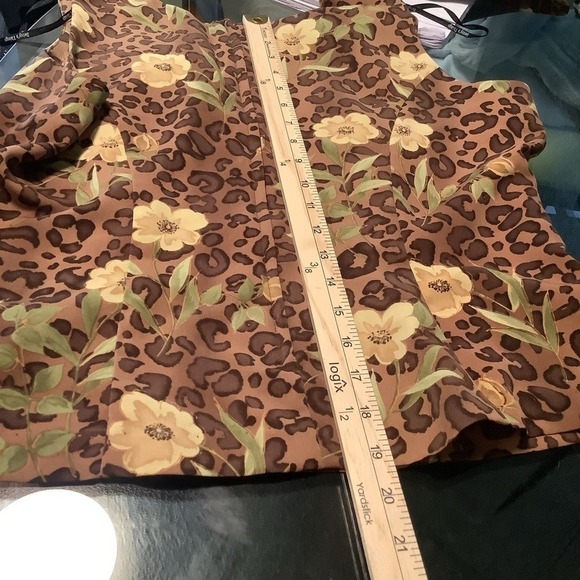 Betsy's Things Vintage Leopard Floral Print 2 Piece Set Peplum Top Skirt 931985 - Picture 3 of 11